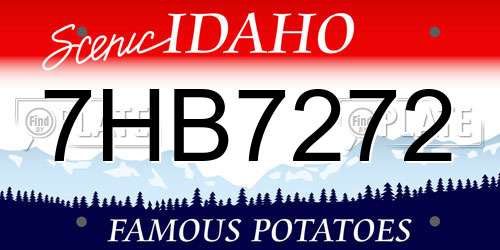 7HB7272 Idaho License Plate