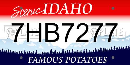 7HB7277 Idaho License Plate