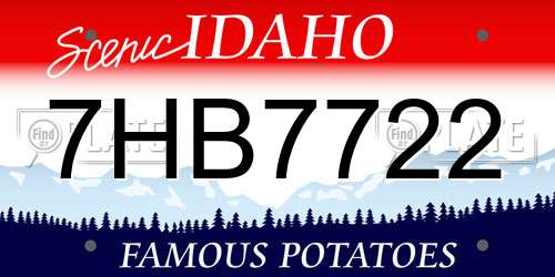 7HB7722 Idaho License Plate