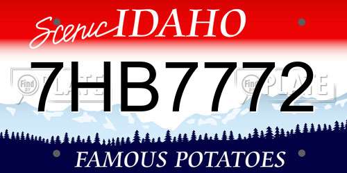 7HB7772 Idaho License Plate
