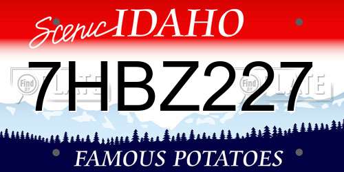 7HBZ227 Idaho License Plate
