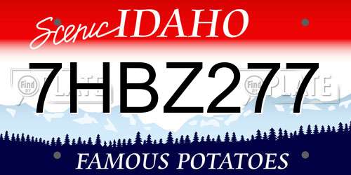 7HBZ277 Idaho License Plate