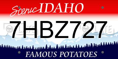 7HBZ727 Idaho License Plate