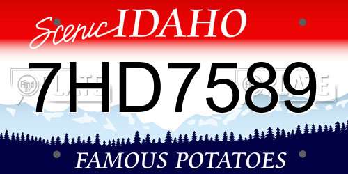 7HD7589 Idaho License Plate