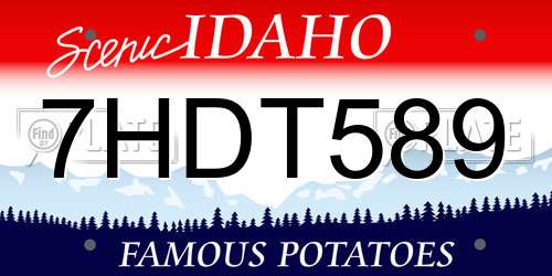 7HDT589 Idaho License Plate