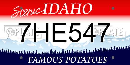 7HE547 Idaho License Plate