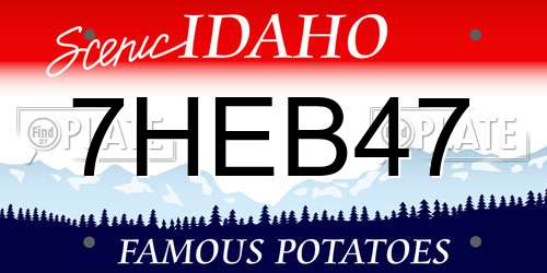 7HEB47 Idaho License Plate