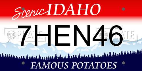 7HEN46 Idaho License Plate