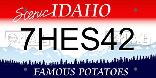 7HES42 Idaho License Plate