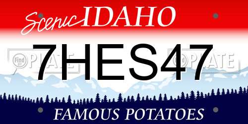 7HES47 Idaho License Plate