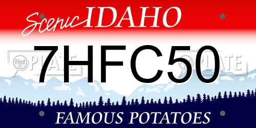 7HFC50 Idaho License Plate