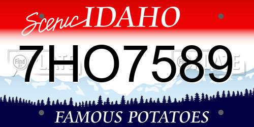 7HO7589 Idaho License Plate