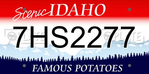 7HS2277 Idaho License Plate