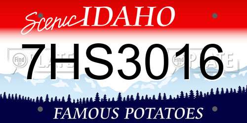7HS3016 Idaho License Plate