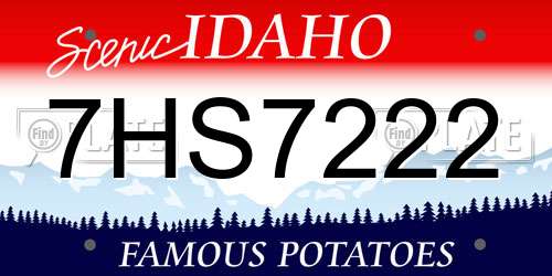 7HS7222 Idaho License Plate