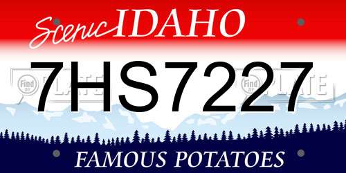7HS7227 Idaho License Plate