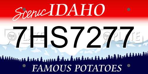 7HS7277 Idaho License Plate