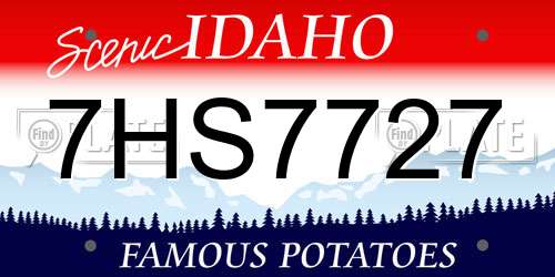 7HS7727 Idaho License Plate