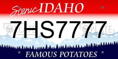 7HS7777 Idaho License Plate