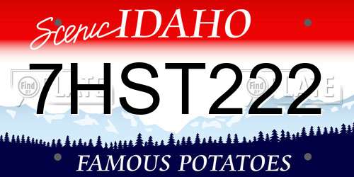 7HST222 Idaho License Plate