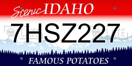 7HSZ227 Idaho License Plate