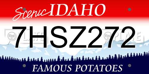 7HSZ272 Idaho License Plate