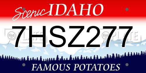 7HSZ277 Idaho License Plate