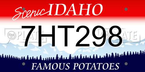 7HT298 Idaho License Plate