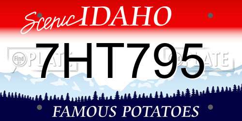 7HT795 Idaho License Plate