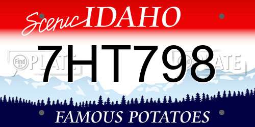 7HT798 Idaho License Plate