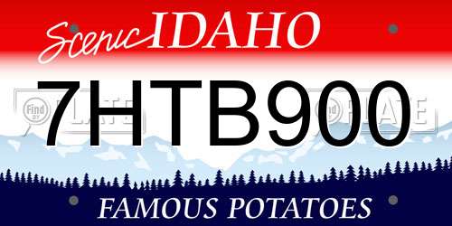 7HTB900 Idaho License Plate