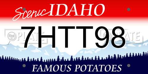 7HTT98 Idaho License Plate
