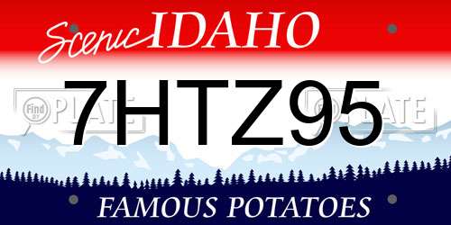 7HTZ95 Idaho License Plate