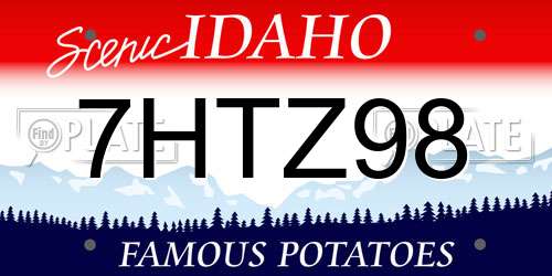 7HTZ98 Idaho License Plate