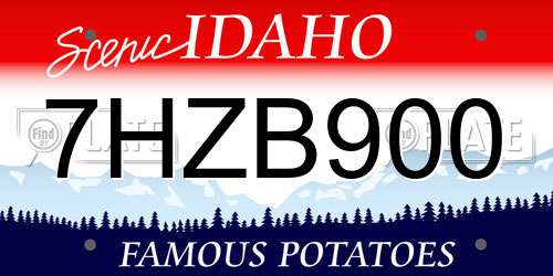 7HZB900 Idaho License Plate