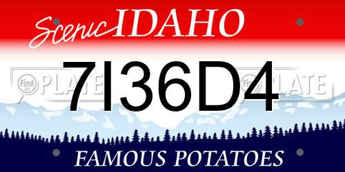 7I36D4 Idaho License Plate
