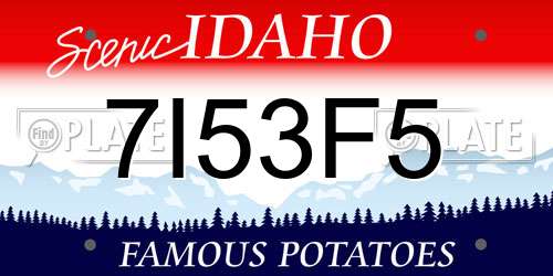 7I53F5 Idaho License Plate