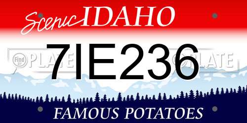 7IE236 Idaho License Plate