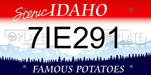 7IE291 Idaho License Plate