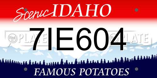 7IE604 Idaho License Plate