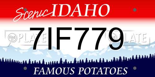 7IF779 Idaho License Plate