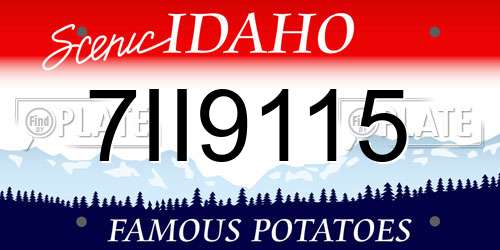 7II9115 Idaho License Plate