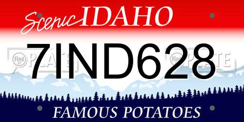 7IND628 Idaho License Plate