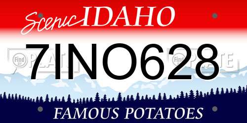 7INO628 Idaho License Plate