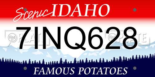 7INQ628 Idaho License Plate