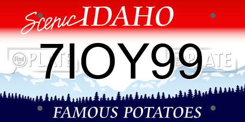 7IOY99 Idaho License Plate