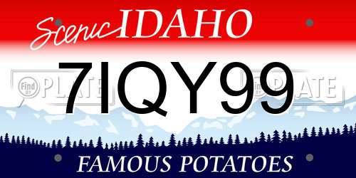 7IQY99 Idaho License Plate