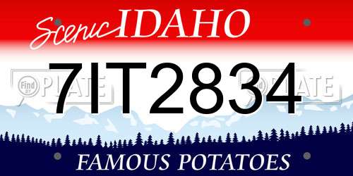 7IT2834 Idaho License Plate