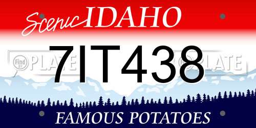 7IT438 Idaho License Plate