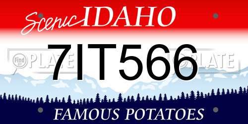 7IT566 Idaho License Plate